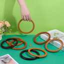 PH PandaHall 8pcs Flat Round Bag Handles 4 Colors Wooden Purse Handles 5.5 inch Decorative Ring Handbag Purse Handle Replacement for DIY Handmade Woven Bags Purses Handbags Tote Making