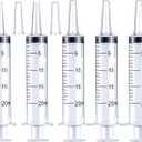 5Pack 20ml Plastic Syringe with caps for Liquid Measuring,Oral,Scientific Labs,Feeding Pets, Oil or Glue Applicator, Halloween Party, Sterile Individually Packed