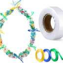 Glenmal Graduation Candy Lei Making Kit Plastic Lei Bags for Party Include 2 Inch x 110 yd Poly Tubing 3 Rolls Ribbon Graduation Bags Crafts for Party Supplies