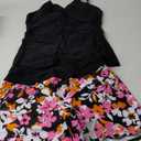 Women Tankini Swimsuits with Shorts - Two Piece Tummy Control Bathing Suits Top with Two Pockets Bottom Swimwear (Large, Black Floral)