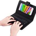 Watris Veiyi Wireless Keyboard with Leather Case - Bluetooth Cell Phone Keyboard Case, Flip Cover with Stand for iOS Android