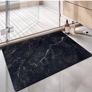 LUMI Ultra Thin Bath Mat, Non-Slip Rubber Super Absorbent Ultra Thin Bathroom Rugs, Under Doors, Quick Dry Bathroom Floor Mats, Ideal for Shower, Tub and Sink, 24"x44", Black Marble LUMI Ultra Thin Bath Mat, Non-Slip Rubber Super Absorbent Ultra Thin Bathroom Rugs, Under Doors, Quick Dry Bathroom Floor Mats, Ideal for Shower, Tub and Sink, 24"x44", Black Marble