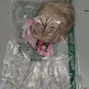 HMD Tousled Updo Messy Bun Hairpiece Hair Extension Ponytail with Elastic Rubber Band Updo Ponytail Hairpiece Synthetic Hair Extensions Scrunchies Ponytail Hairpieces for Women (Honey Blonde & White Blonde)