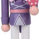 2 x 7 Inch Easter Bunny Nutcracker Decoration, Wooden Rabbit Soldier Figure for Spring Holiday Tabletop Display (Purple)