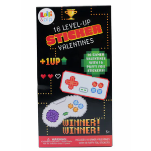 16 Level-Up Sticker Valentines, 4 Pack