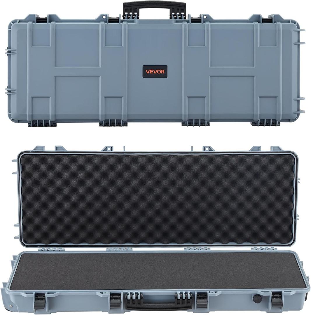 VEVOR Rifle Case, Rifle Hard Case with 4 Layers Fully-protective Foams, Lockable Hard Gun Case with Wheels, IP67 Waterproof & Crushproof, for Rifles or Shotguns