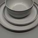 E-far Stoneware Dinnerware Sets for 4, 12 Pieces Reactive Glaze Plates and Bowls Sets, Elegant Dishes with Rustic Terracotta Base, Dishwasher & Microwave Safe, Scratch Resistant, Glacier White