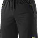 MAGCOMSEN Men's Workout Gym 9" Shorts Quick Dry Lightweight Summer Casual Athletic Hiking Shorts for Men with 3 Pockets (Black)