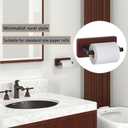 Rustic Toilet Paper Holder Wall Mount - 6.69"x2.95" Solid Wood Bathroom Tissue Paper Roll Hoder with 5.7" Stainless Steel Rod, Farmhouse Paper Towel Holder for Small Space