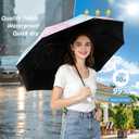 Mini Travel Sun & Rain Umbrella, Small UV Compact Folding Umbrella with Case 8 Ribs Anti-UV Lightweight Umbrella