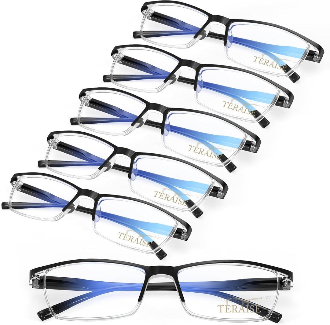 TERAISE Fashion Anti-blue light Reading Glasses Men Women Computer Reader (6pcs Black) TERAISE Fashion Anti-blue light Reading Glasses Men Women Computer Reader (6pcs Black)