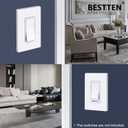 BESTTEN 50 Pack 1 Gang Screwless Decorator Wall Plate, USWP6 Gloss Snow White, Decorative Outlet Cover, Decor Light Switch Face Plate, H4.69 x W2.91