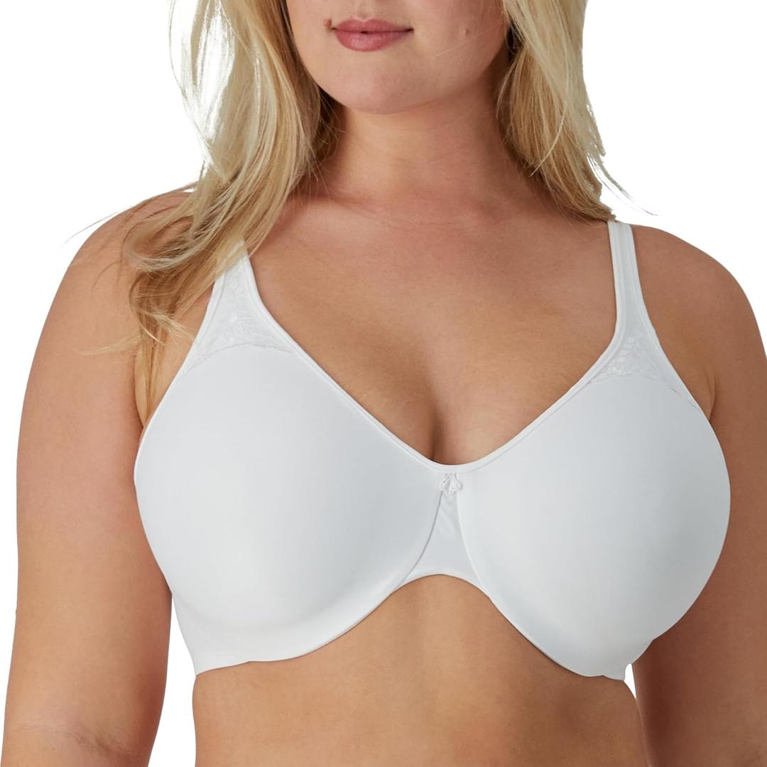 Bali Women's Minimizer Bra, Passion for Comfort Underwire Bras for Women, Seamless Cups (White, Size 38C)