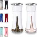 White Salt and Pepper Shakers by Aelga, Salt Shaker with Adjustable Pour Holes, White Kitchen Accessories, Decor for Kitchen,Restaurants,Camp,BBQ