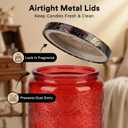 LumaCraft Luxury Embossed Glass Candle Jars for Making Candles - 12 Pack Empty Candle Containers with Airtight Metal Lids, 20 Wicks & 20 Stickers, Colored Glass Jars for Gifts & Decor-8OZ