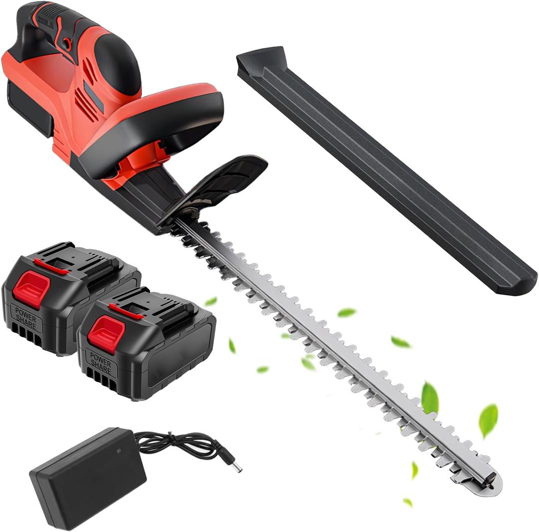 ALSO GO 22 Inch Cordless Hedge Trimmer with 2 x 3.0Ah Batteries