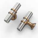 Asidrama 10 Pack Brushed Satin Nickel and Champagne Bronze Kitchen Cabinet Knobs Cabinet Hardware Zinc Knobs for Dresser Drawers