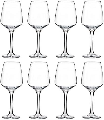 YANGNAY Wine Glasses Set of 8, 12 Oz Classic Red or White Wine Glass with Stem, Perfect for Home, Restaurant Use, Dishwasher Safe