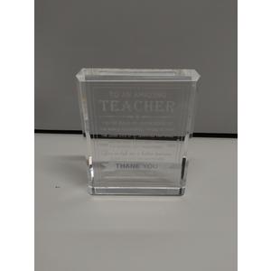 Teacher Appreciation Gifts for Women Men Crystal Thank You Gifts for Teacher from Students Birthday Christmas Retirement Gifts for Teachers Crystal Keepsake Plaque