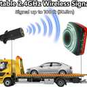 Wireless Trailer Lights Magnetic, Upgrade Rechargeable Wireless Trailer Tow Lights LED Kit, IP65 Waterproof, 10-Hour Battery Life, 100 FT Signal Synchronization for Towing Truck Camper RV Boat