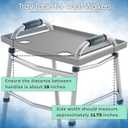Bluestone Walker Tray Table with 2 Cup Holders, Gray