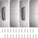 Sumnacon 2PCS Stainess Steel Door Push Plates,Sturdy Door Handle Plates with Screws, Solid Door Pulls for Home Office Public Commercial Places,Silver