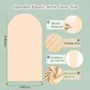 Albassa 6.6FT Arch Cover 2-Sided Spandex Fitted Arch Backdrop Cover Round Top Chiara Stand Covers for Baby Shower Birthday Party Wedding Decoration (Beige, 6.6FT)