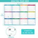 Yearly Wall Calendar 2026 - Large Yearly Calendar 2026, Jan 2026 - Dec 2026, 25.2" x 38.2" (Open), 2026 Calendar, Large Wall Calendar 2026, Full Year Paper with Notes, Thicker Paper - Multi