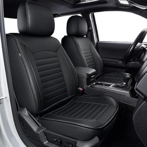 TTX LIGHTING Seat Covers Fit for Toyota Tacoma: 2005-2023 Full Set Truck Double Crew Cab Car Seat Covers Faux Leather Automotive Seat Cushion Protectors(5 Seats, Black Line)