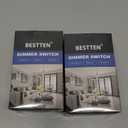 BESTTEN 2 Pack Dimmer Light Switch, Universal Lighting Control, Single Pole or 3 Way, Compatible with LED Dimmable Lamp, CFL, Incandescent, Halogen Bulb, Decorator Wallplate Included, UL Listed, White