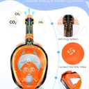 Greatever G2 Full Face Snorkel Mask with Latest Dry Top System,Foldable 180 Degree Panoramic View Snorkeling Mask with Camera Mount,Safe Breathing,Anti-Leak&Anti-Fog