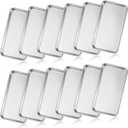 12 PCS Baking Sheet Stainless Steel, 10.24 x 5.9 x 0.5 Inch Kitchen Baking Sheets, Small Metal Cookie Sheet Pan Set, Rectangle Trays for Oven, Toaster Oven Tray, Easy Clean, Dishwasher Safe
