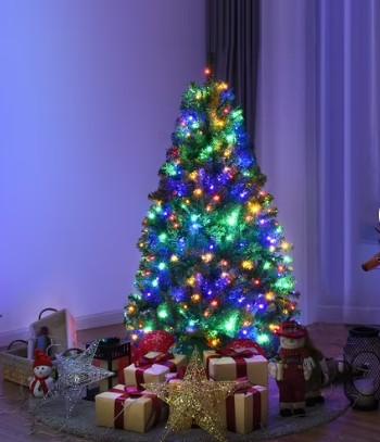 4Ft Pre-Lit Artificial Christmas Tree Hinged 100 LED Lights