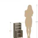 Hzuaneri Bathroom Storage Cabinet, Small Floor Cabinet with 2 Door and Shelves, Toilet Paper Cabinets, Bathroom Organizer with Adjustable Shelf, for Small Spaces Greige 7.1" D x 14.6" W x 32.7" H