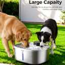 Water Fountain for Dogs Home Outdoor Multi-Pet Stainless Steel 10L/2.64gal Wireless Large Dogs Motion Sensor Dispenser Filtered Cordless Bowl Waterer -Wireless Stainless Steel&1Filters