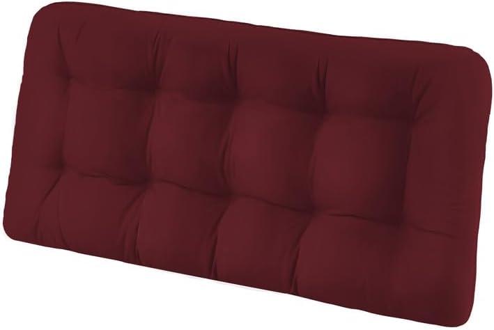 Tufted Bench Cushions for Outdoor Furniture, 44" x 19" Porch Swing Cushions Filled with Foam, Overstuffed Patio Cushions for Bench Loveseat with 2-3 Seats,Thick and Water Resistant, Burgundy