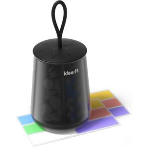 Large Pill Bottle Organizer  Pill Dispenser with 7 Compartments, Pill Box Case with Anti-Mixing Design, Moisture-Proof, Vitamin & Supplement Organizer with Color Labels (Black)