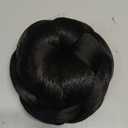 POPETPOP Updo Bun Wig 1b# Donut Hair Womens Hat Human Hair Braided Ladies Wigs Ponytail Extension Short Braids Wig Extend To Weave Miss