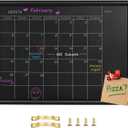 TORASO Calendar Chalkboard, Small Magnetic Surface Black Wood Frame Chalk Board for Planning/School Timetable/Memo,12 x 16 inches, Hanging Board for Office, School and Home(YLHB-BK-3040)
