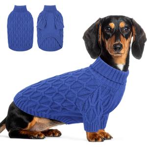 Queenmore Medium Dog Sweater,Dog Sweater for Medium Dogs Boys Girls,Christmas Sweaters for Dogs,DogSweater Knitwear Outfit,Thick Warm Pet Clothes for French Bulldog,Boston Terrier(Royal Blue,M)
