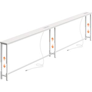 Huuger 102.4 Inch Sofa Table with Power Outlets, Skinny Behind Couch Table
Console Table with USB-C Ports, 23.9’’-34.4’’ Height Adjustable Range, Sofa Tables Narrow Long for Small Spaces, Rustic Brown