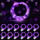 AIKEI 12 Pack LED Fairy Lights Battery Operated, Mini String Lights Waterproof 7ft 20 Led Firefly Starry Lights for Wedding Party Bedroom Garden Christmas Decoration Purple