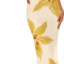 ZESICA Womens Summer Spaghetti Strap Bodycon Beach Vacation Maxi Dresses (Yellow, L)