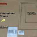 Fun Memories 22x28 Metal Picture Frame with 18x24 Mat, Brushed Aluminum Finish, Tempered Glass Front, and Attached Hanging Hardware - Wall Display Frames for Vertical or Horizontal Orientation - Gold, 22x28 - 1P