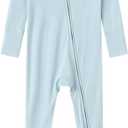 Baby Viscose from Bamboo Footless Pajamas Boys Girls Zippy Pjs Sleep 'N Play Romper - 6-12 Months (Blue)