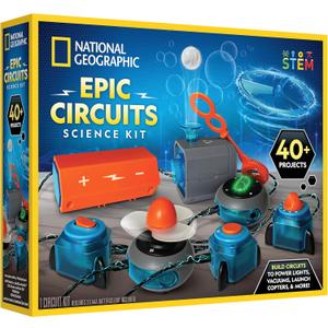 National Geographic Circuit Maker - Electronics Kit for Kids with 40 Electrical Circuit Projects, Electric STEM Toy