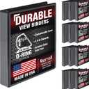 Samsill Durable 1.5 inch 3 Ring Binder, D Ring Binder, 100% Recycled Chipboard, Black, 12 Pack