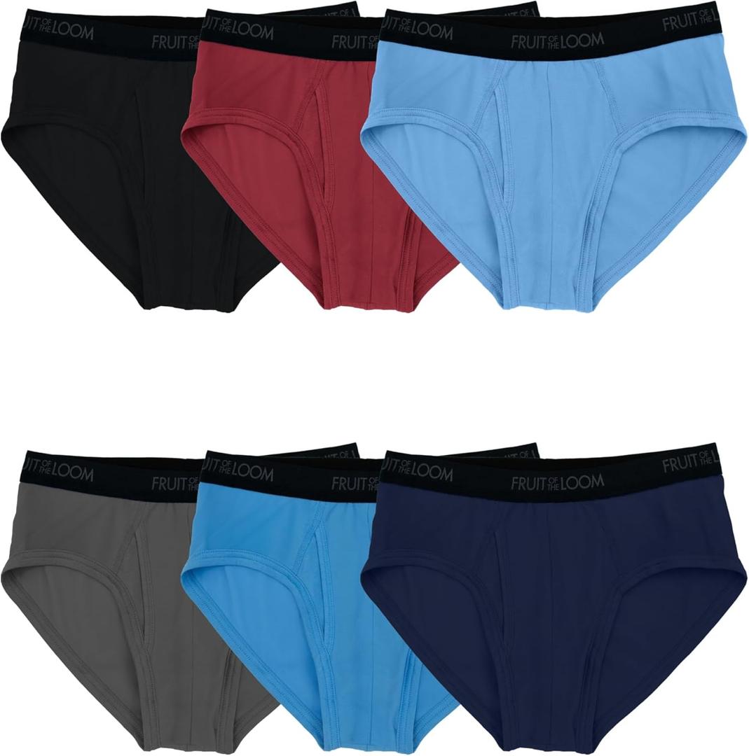 Fruit of the Loom mens Underwear Briefs, Tag Free & Moisture Wicking, Assorted Color Multipacks (X-Large)