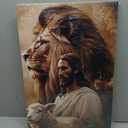Jesus Lion And Lamb Art Wall Art Christian Decor Lion Of Judah Religious Inspirational Faith Lamb Of God Artwork Print, Unframed Paper Print