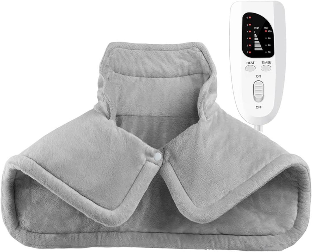 Heating Pad for Neck Shoulders Back Pain Relief, Birthday Christmas Gifts for Women Men Mom Dad Elderly, Electric Large Heat Pad with 6 Heat Settings 4 Timers, ETL Certified (Shoulder Heating Pad)